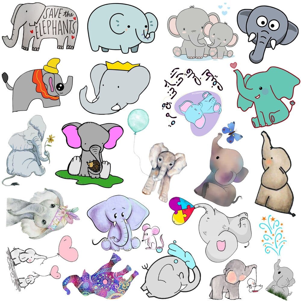 Stickers Kawaii Elephant Stickers Mania