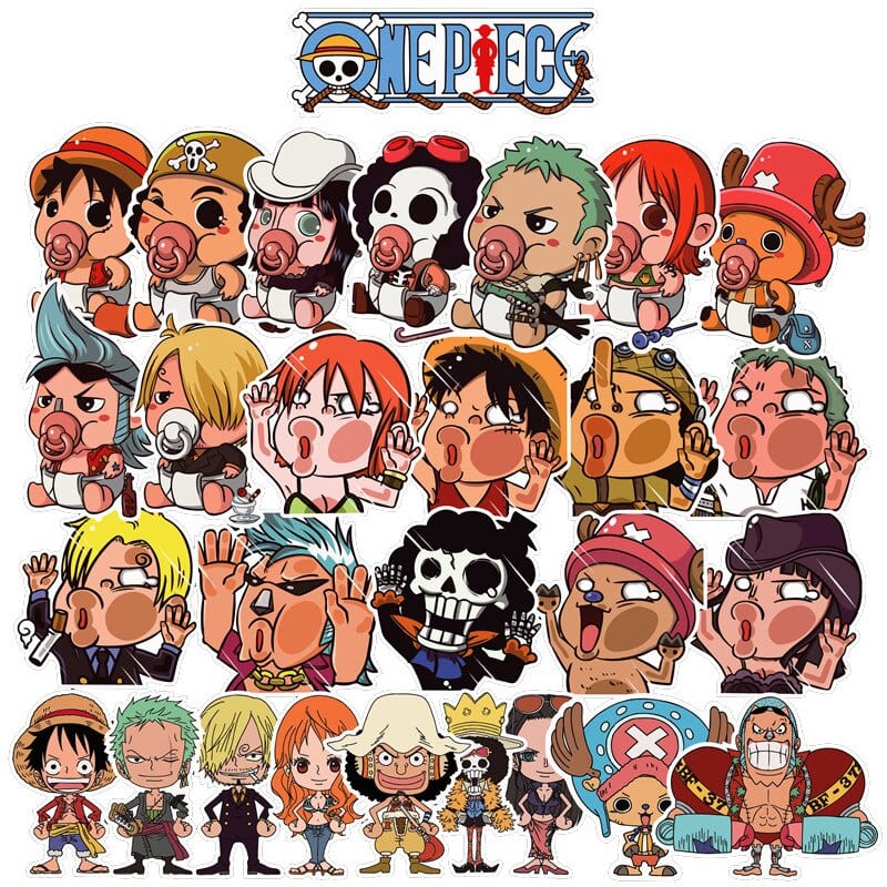 Stickers Kawaii One Piece <br> (Pack de 28) Stickers Mania