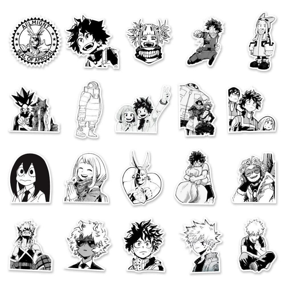 Stickers Manga<br> Noir et Blanc (50 pcs) Stickers Mania