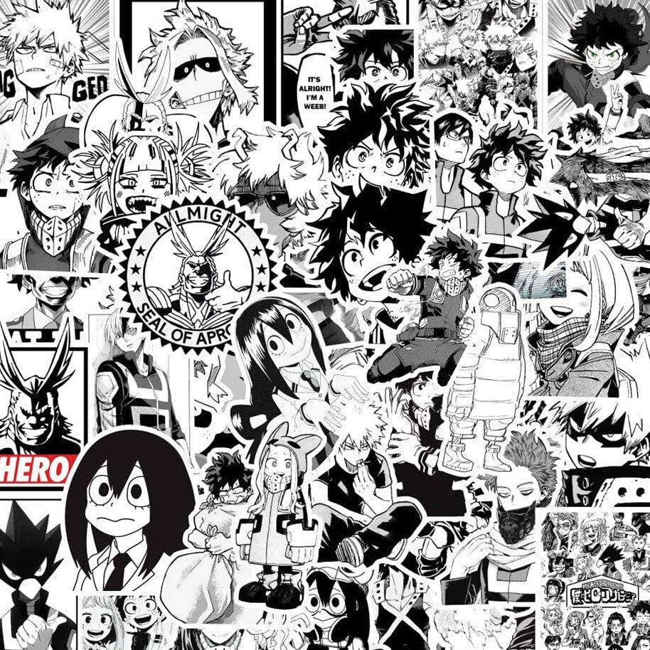 Stickers Manga<br> Noir et Blanc (50 pcs) Stickers Mania