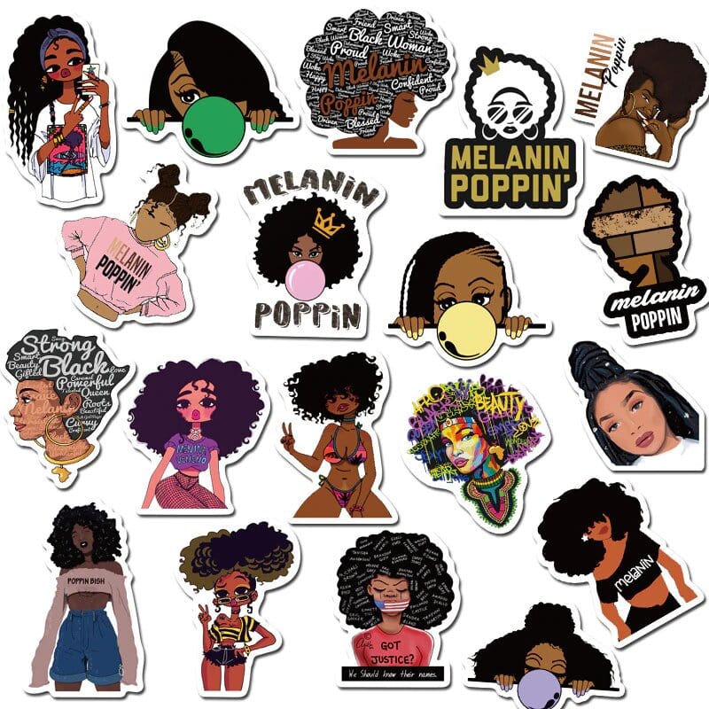Stickers Melanin' Poppin Stickers Mania