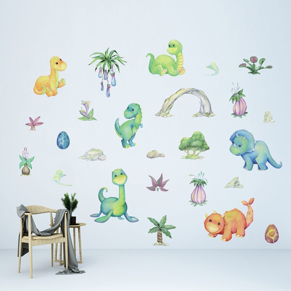 Stickers Muraux Chambre Bébé Dinosaures Stickers Mania