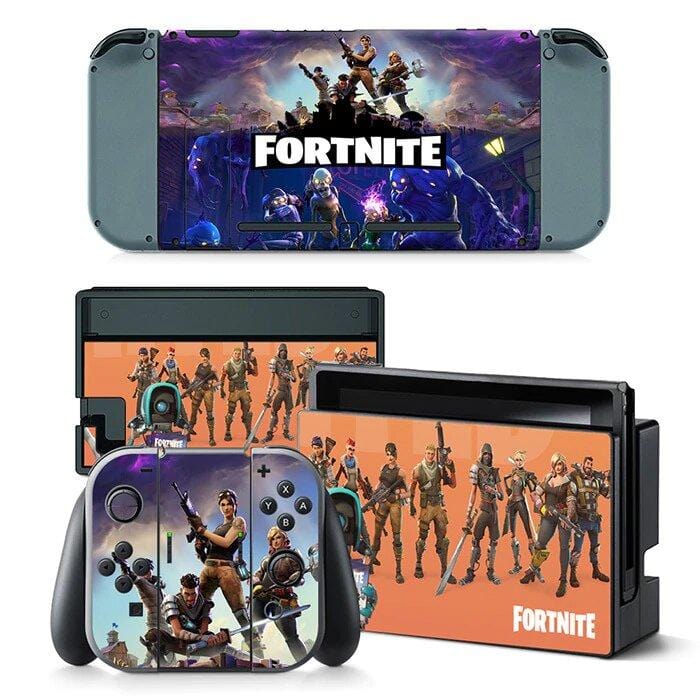 Stickers Nintendo Switch Fortnite Violet et Orange Stickers Mania