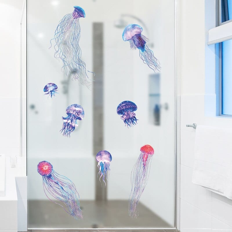 Stickers Paroi de Douche Salle de Bain Méduse Stickers Mania
