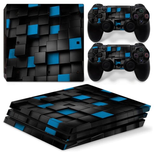 Stickers PS4 Pro Cubes Bleus Stickers Mania