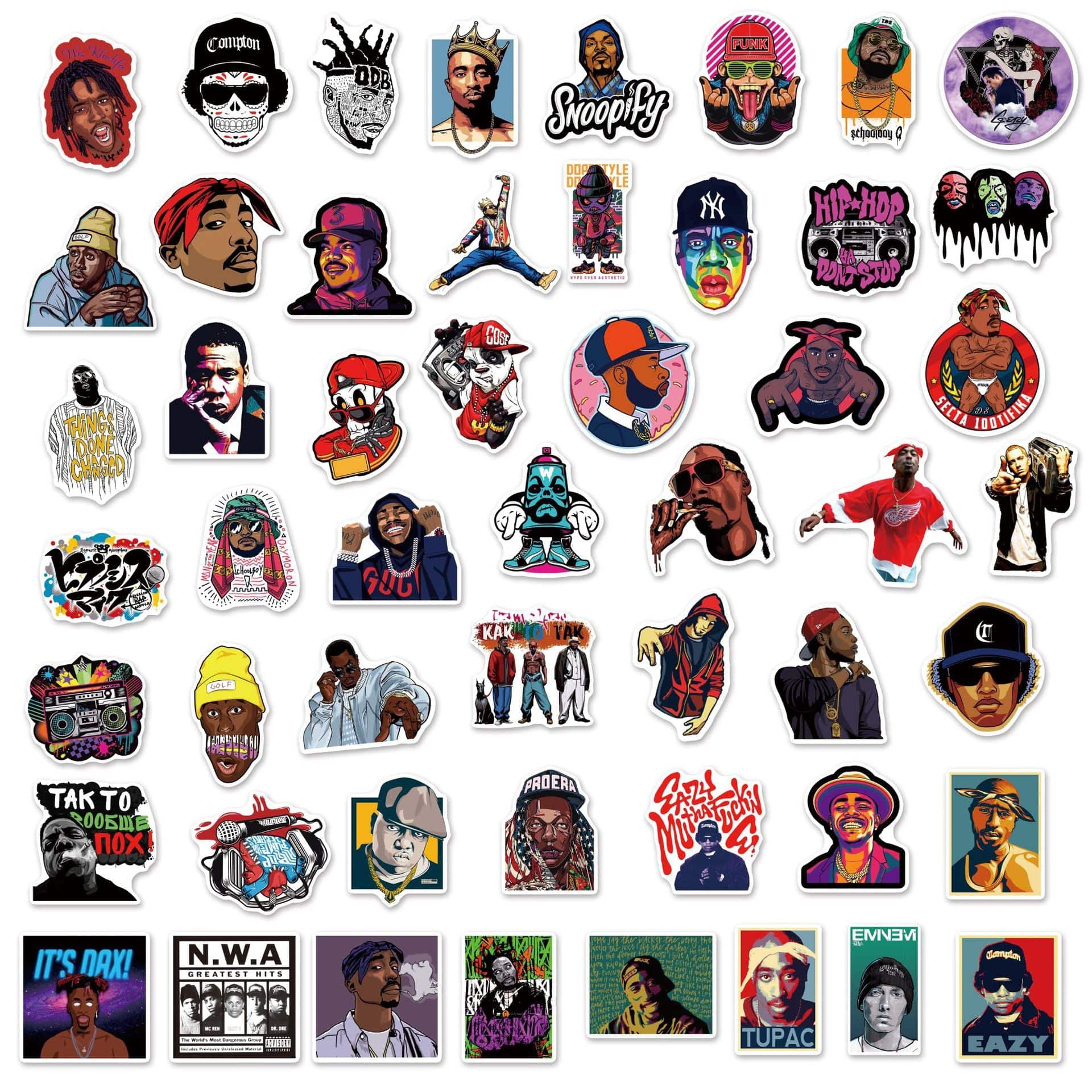 Stickers Skate<br> Hip Hop (50 pcs) Stickers Mania