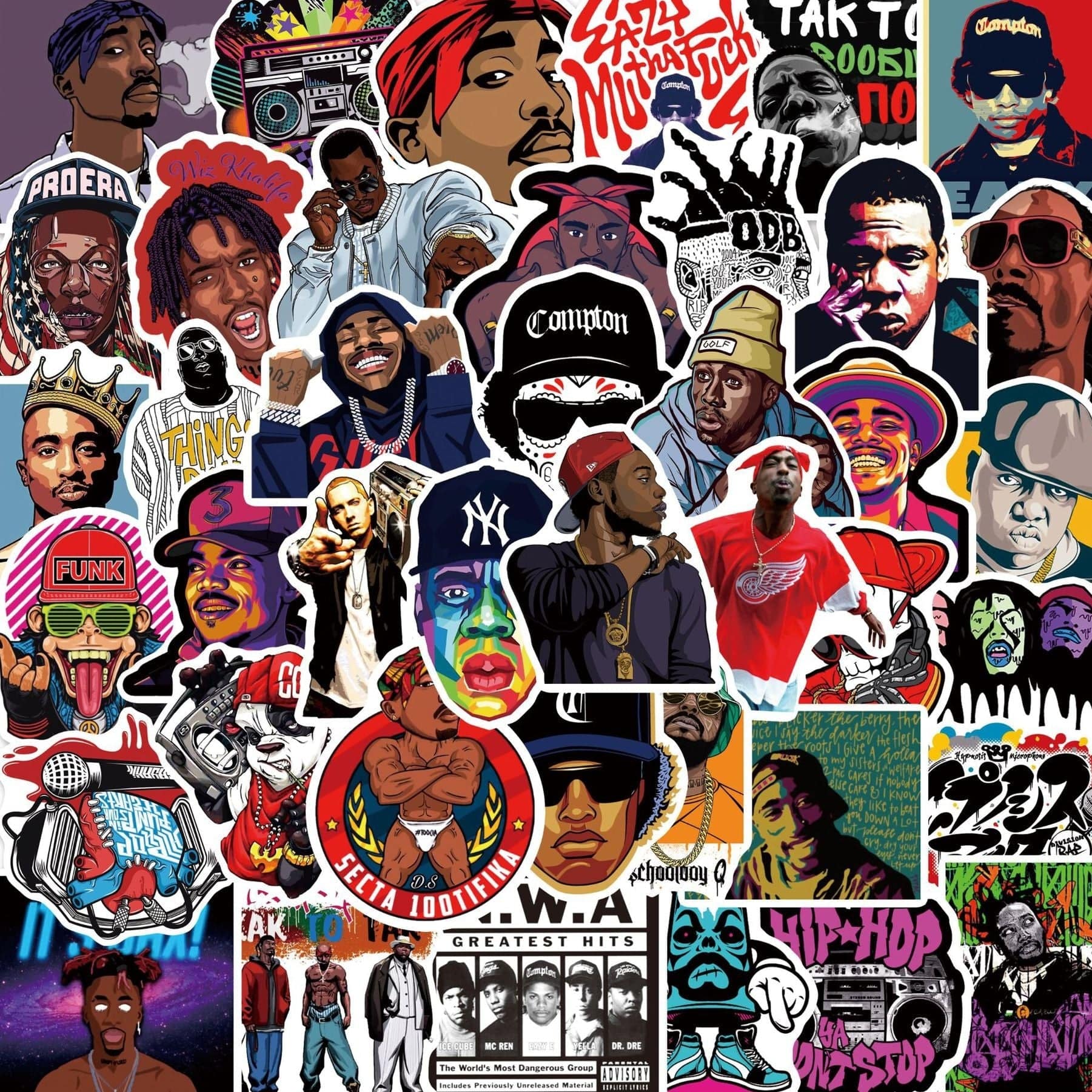 Stickers Skate<br> Hip Hop (50 pcs) Stickers Mania