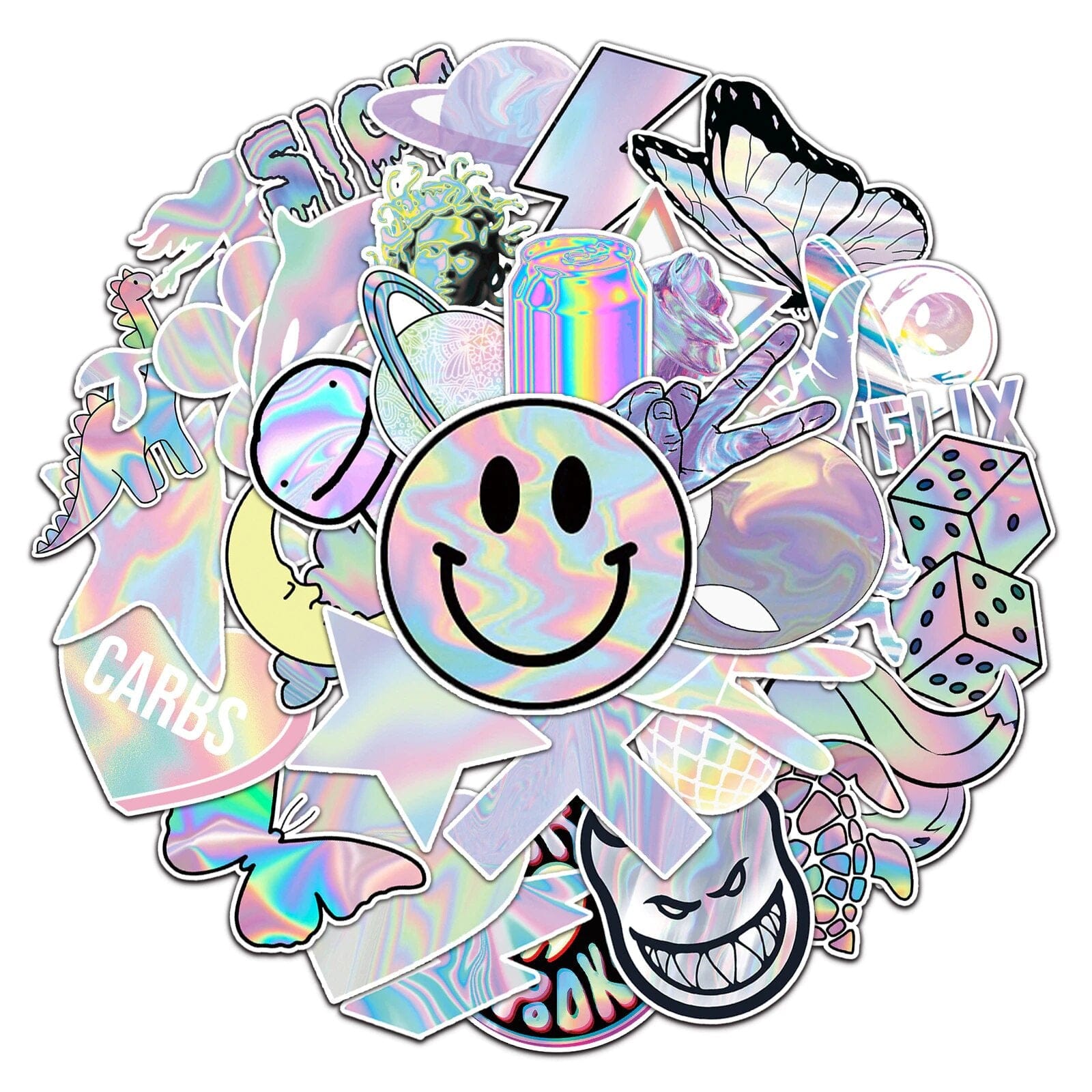 Stickers Skate<br> Holographiques (50 pcs) Stickers Mania