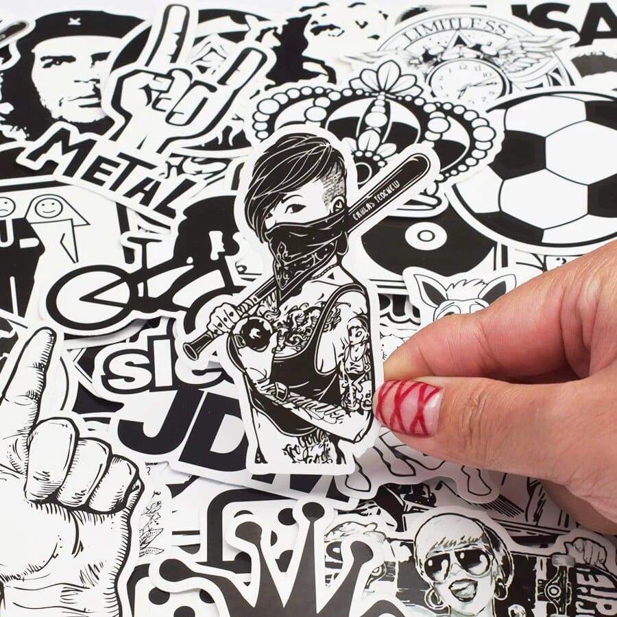 Stickers Skateboard Noir et Blanc Stickers Mania