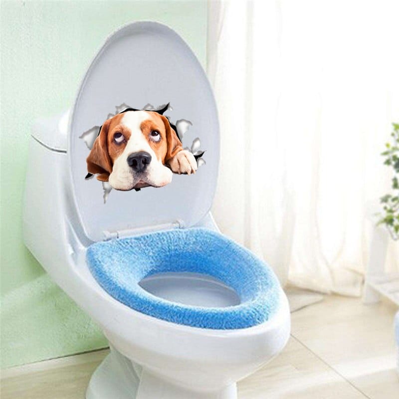 Stickers Toilette Rigolo Chien Stickers Mania