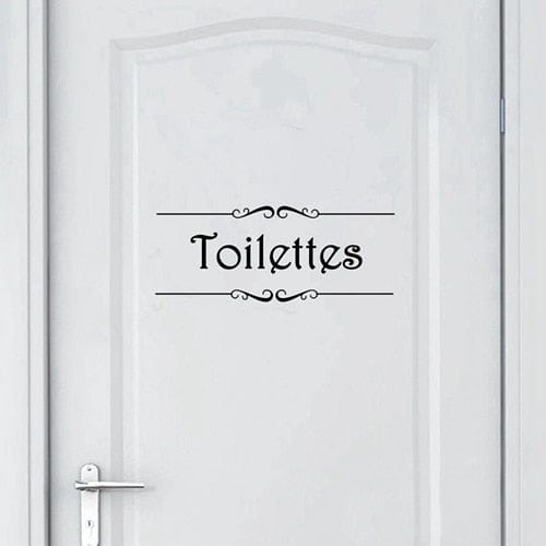 Stickers Toilettes Porte 3 Noir Stickers Mania