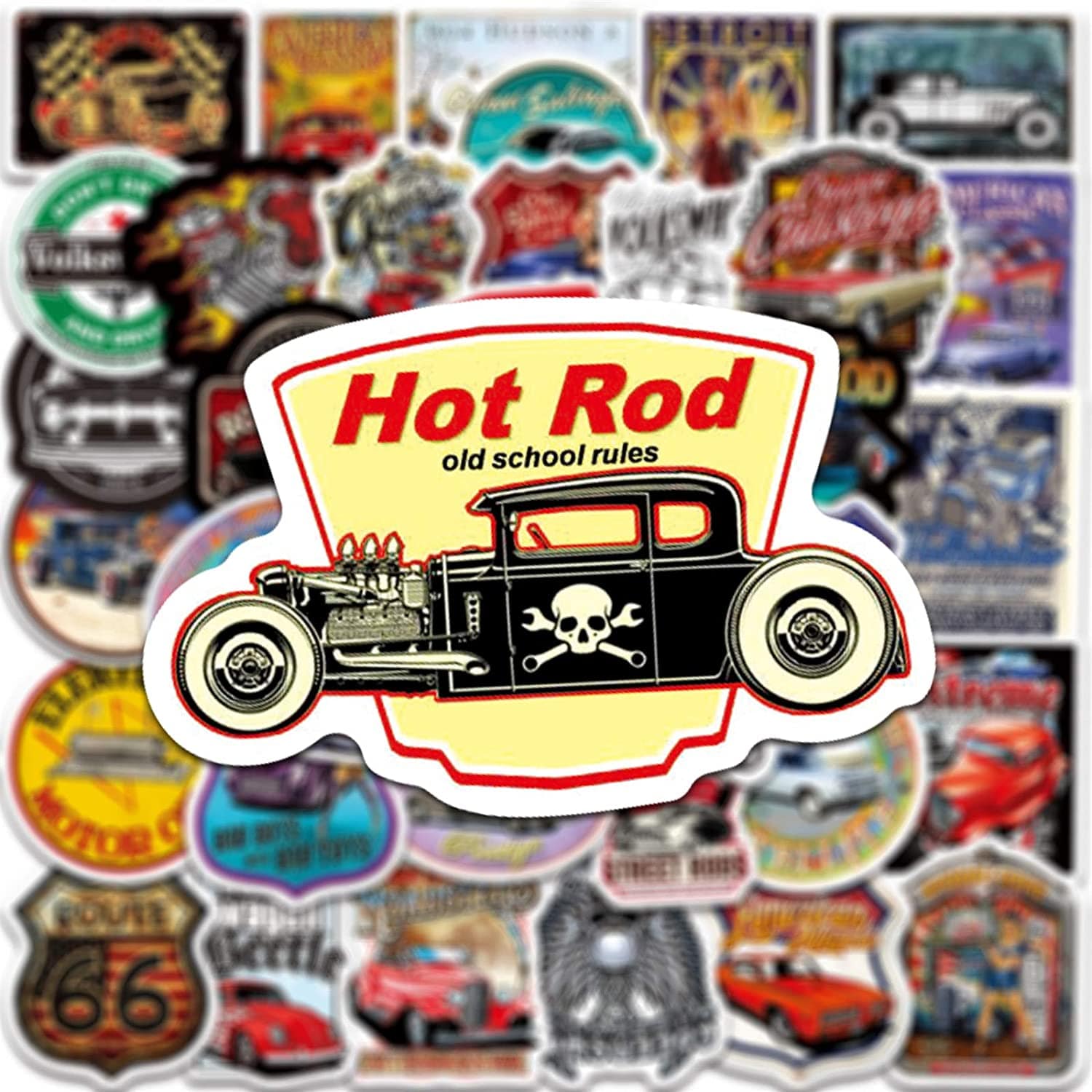 Stickers Vintage<br> Automobile (50 pcs) Stickers Mania