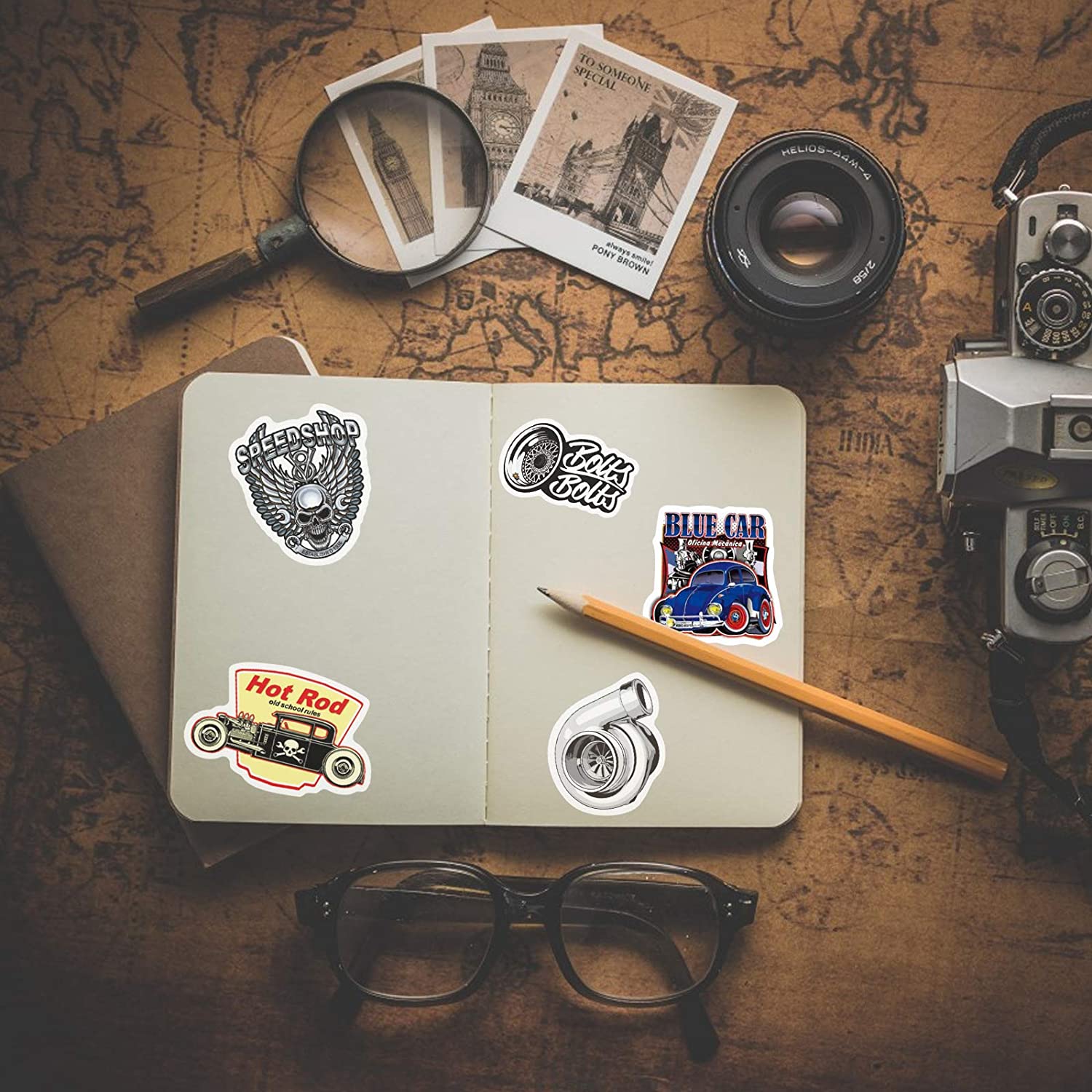 Stickers Vintage<br> Automobile (50 pcs) Stickers Mania