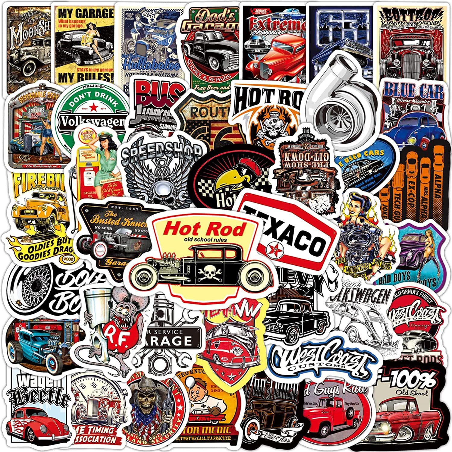 Stickers Vintage<br> Automobile (50 pcs) Stickers Mania