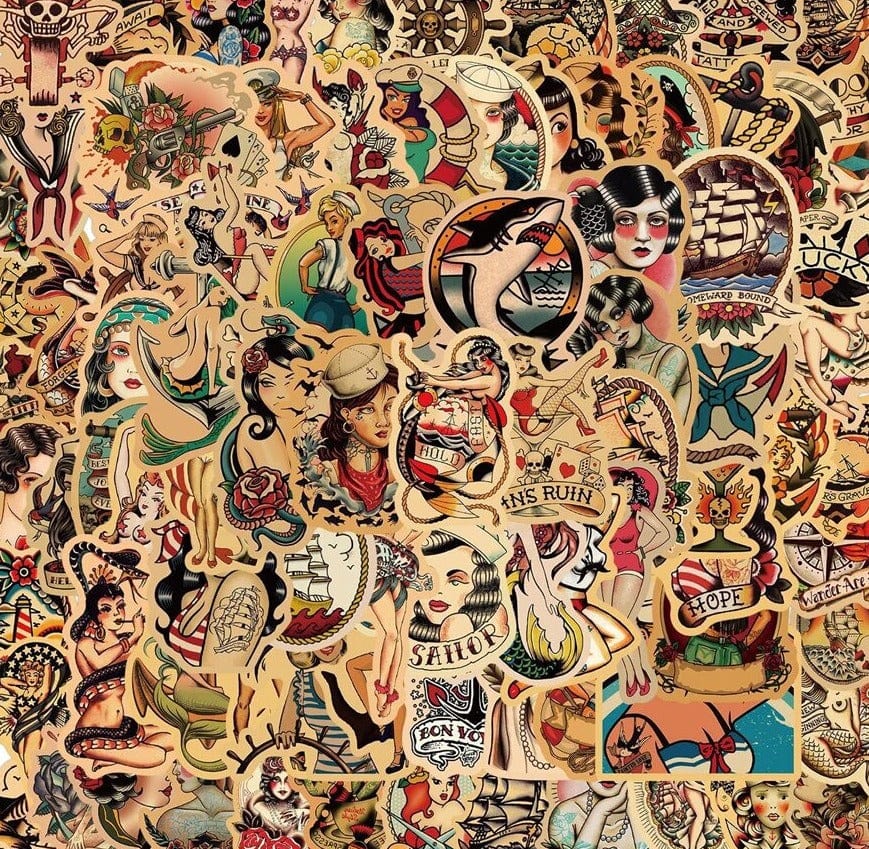 Stickers Vintage<br> Tatouages (50 pcs) Stickers Mania