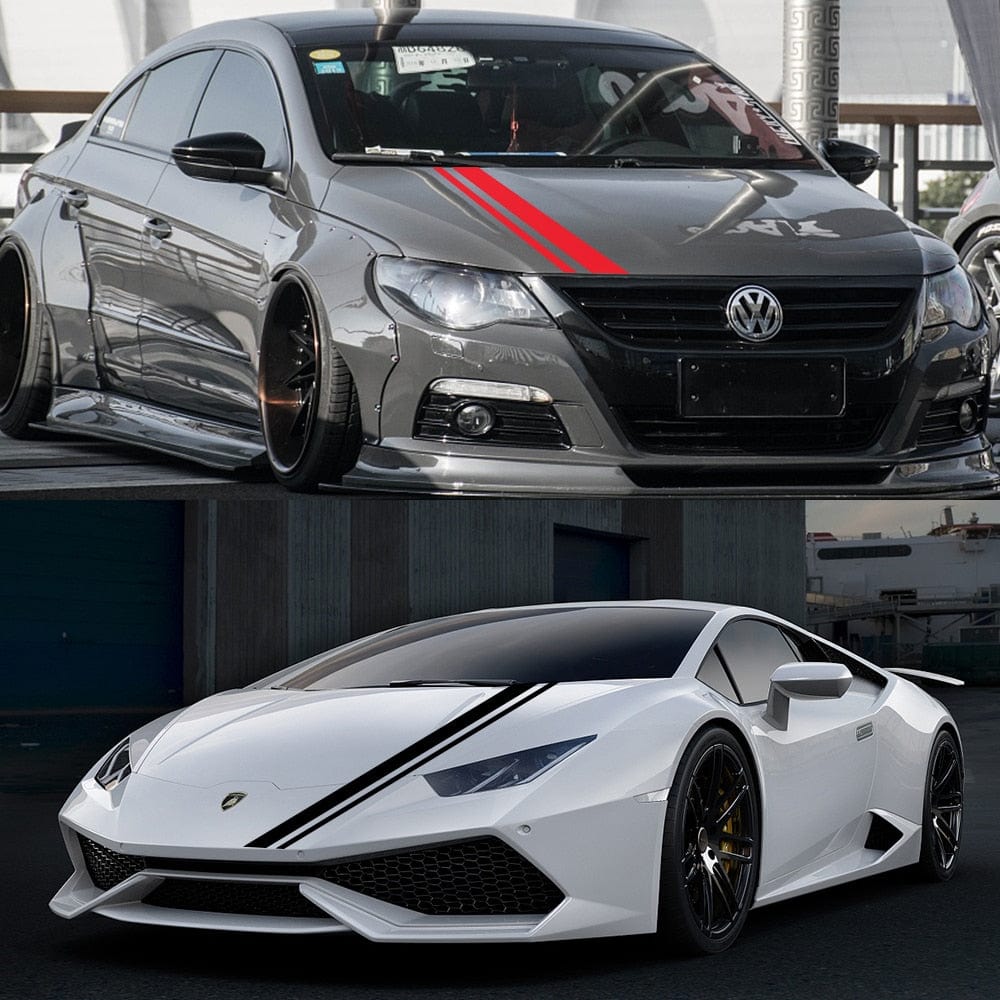 Stickers Voiture 2 Bandes Stickers Mania