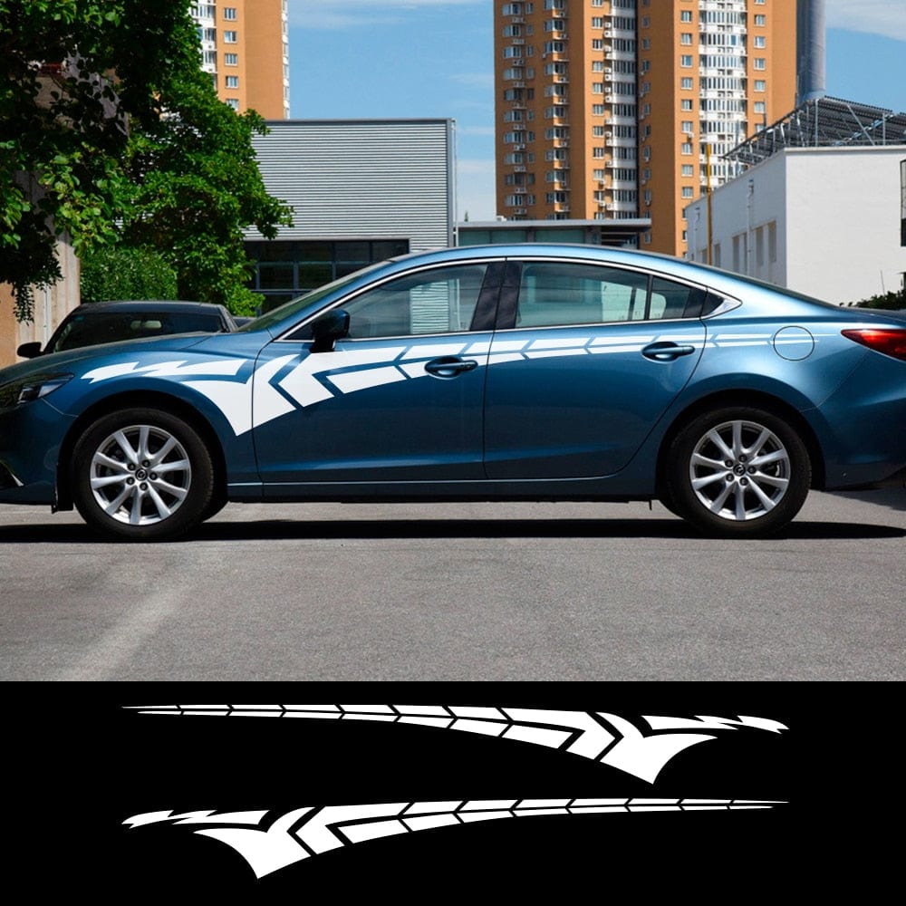 Stickers Voiture 340 x 40cm Blanc Stickers Mania