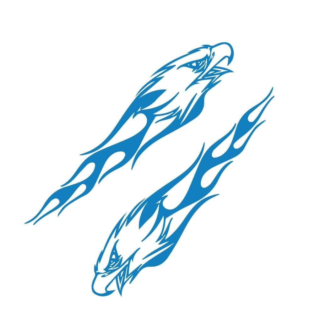 Stickers Voiture Aigle Enflammé Bleu Stickers Mania
