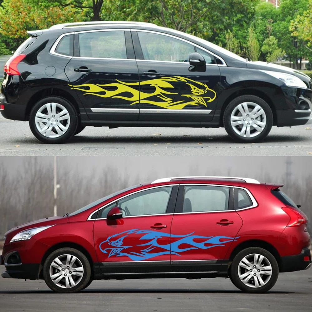 Stickers Voiture Aigle Enflammé Stickers Mania