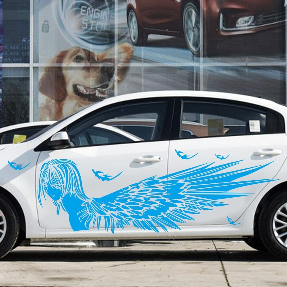 Stickers Voiture Ange Gardien Bleu Stickers Mania