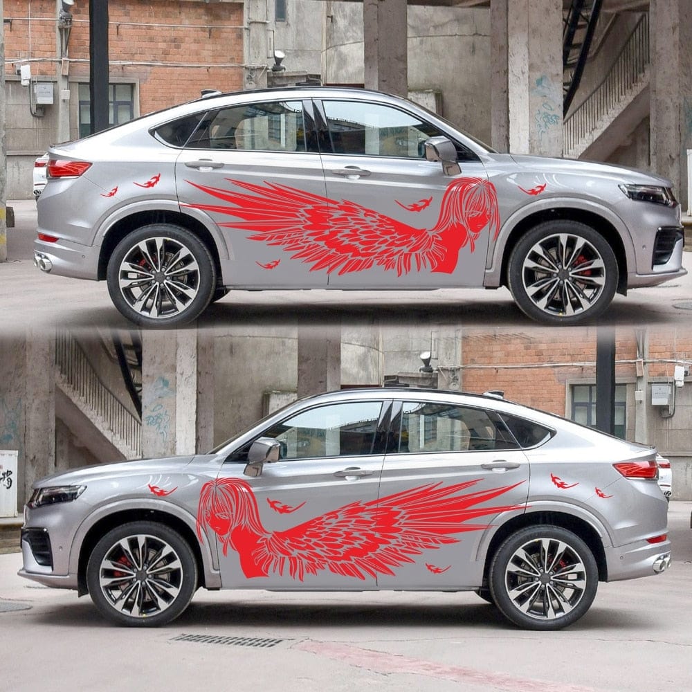 Stickers Voiture Ange Gardien Rouge Stickers Mania