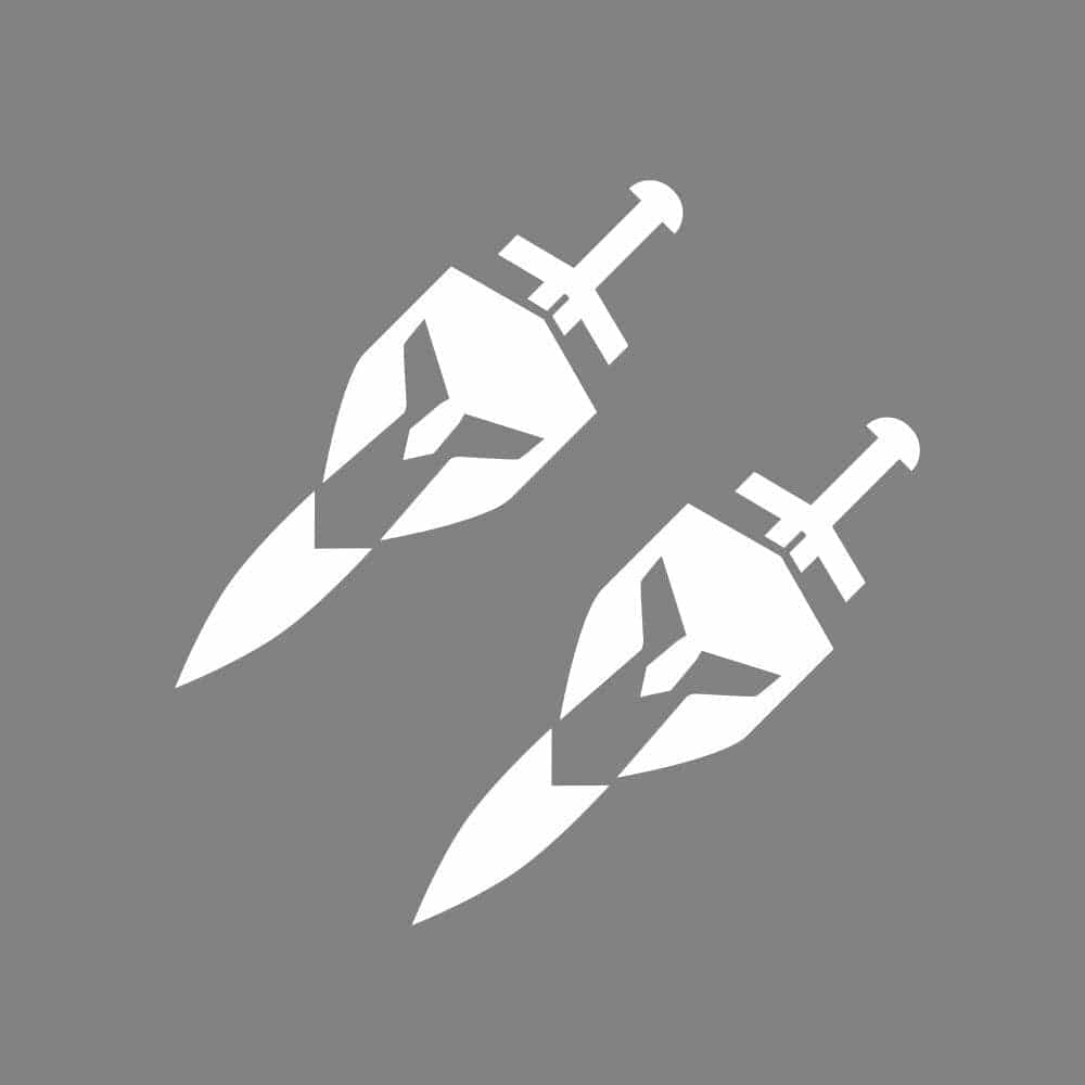 Stickers Voiture<br>Épée et Bouclier Blanc Stickers Mania