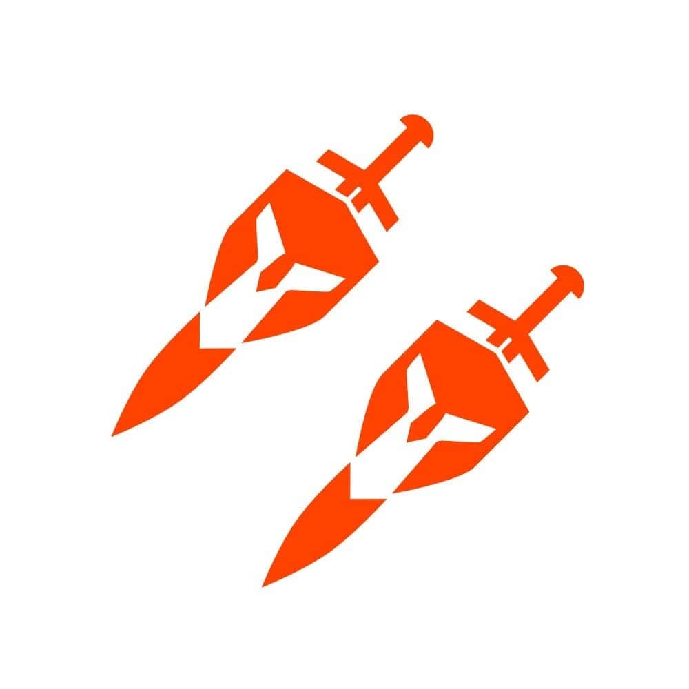 Stickers Voiture<br>Épée et Bouclier Orange Stickers Mania