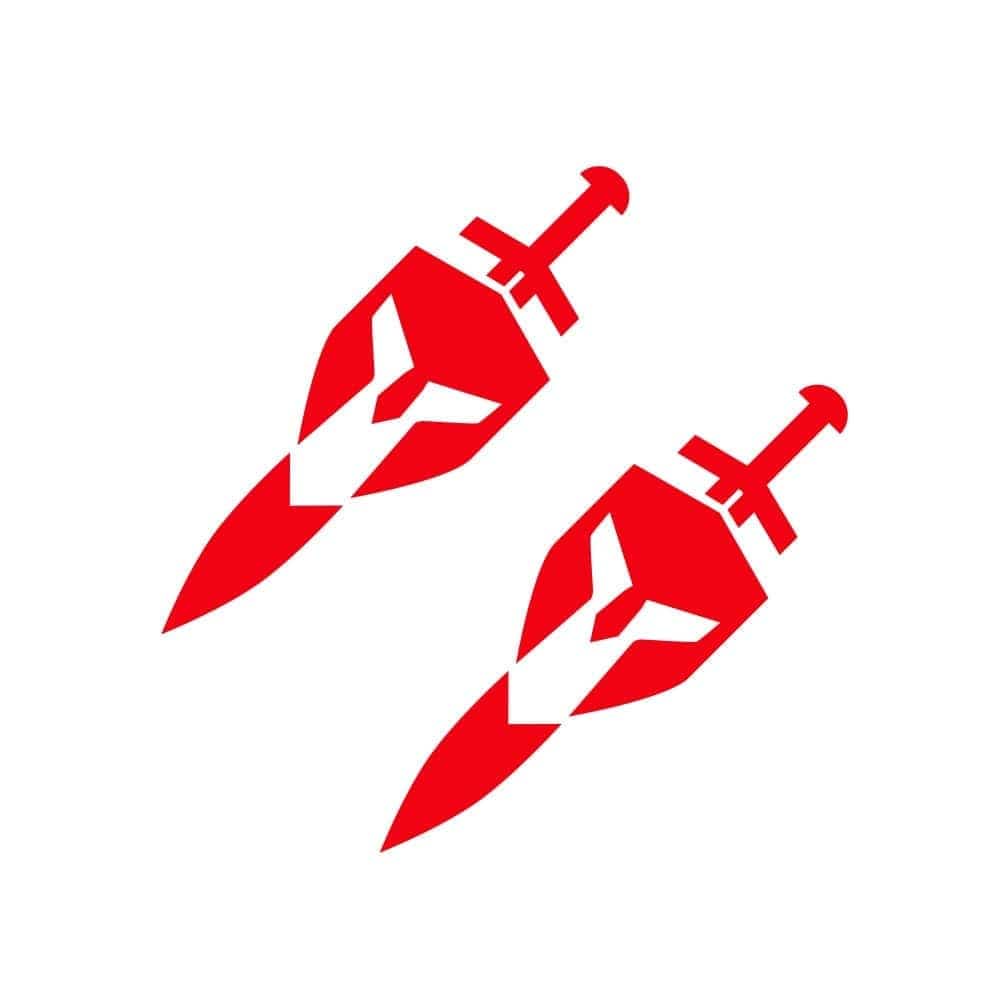 Stickers Voiture<br>Épée et Bouclier Rouge Stickers Mania