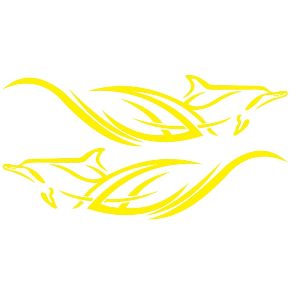 Stickers Voiture Dauphin Jaune Stickers Mania