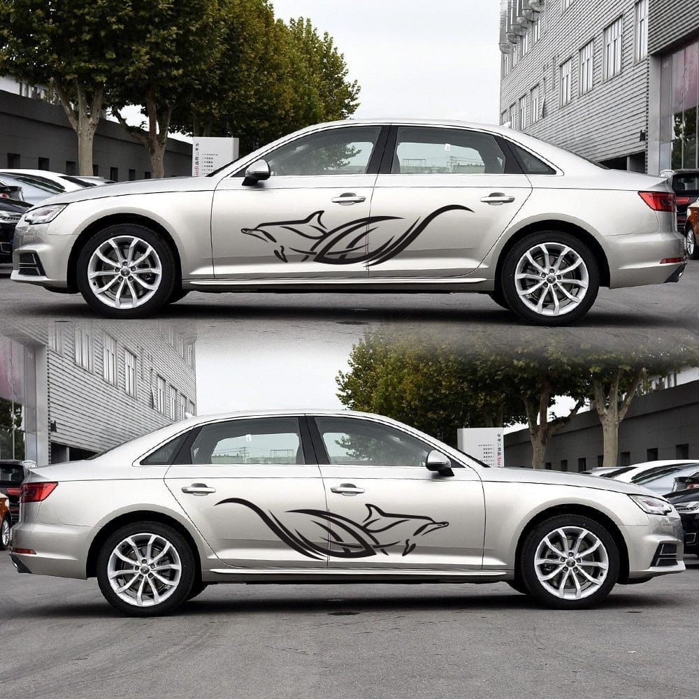 Stickers Voiture Dauphin Noir Stickers Mania