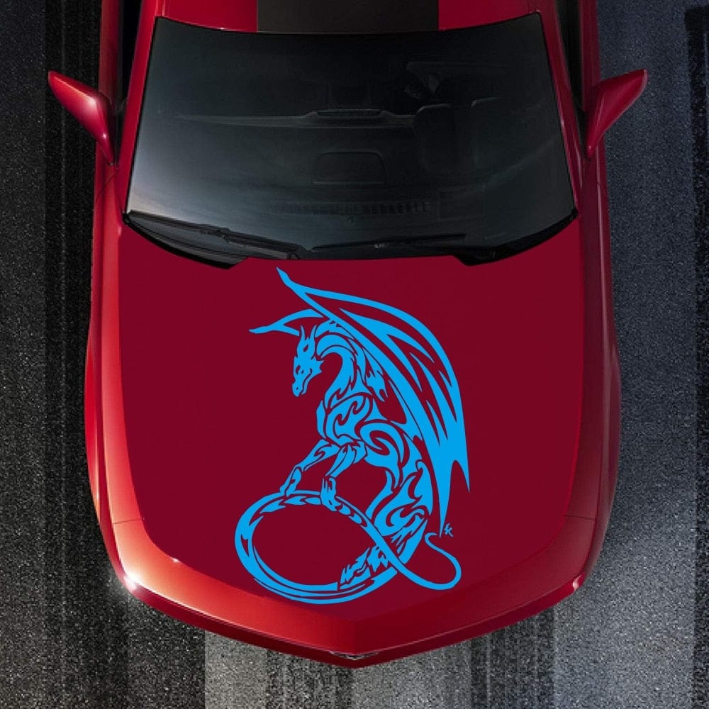 Stickers Voiture Dragon Bleu Stickers Mania