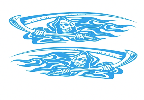 Stickers Voiture Faucheuse Bleu Stickers Mania