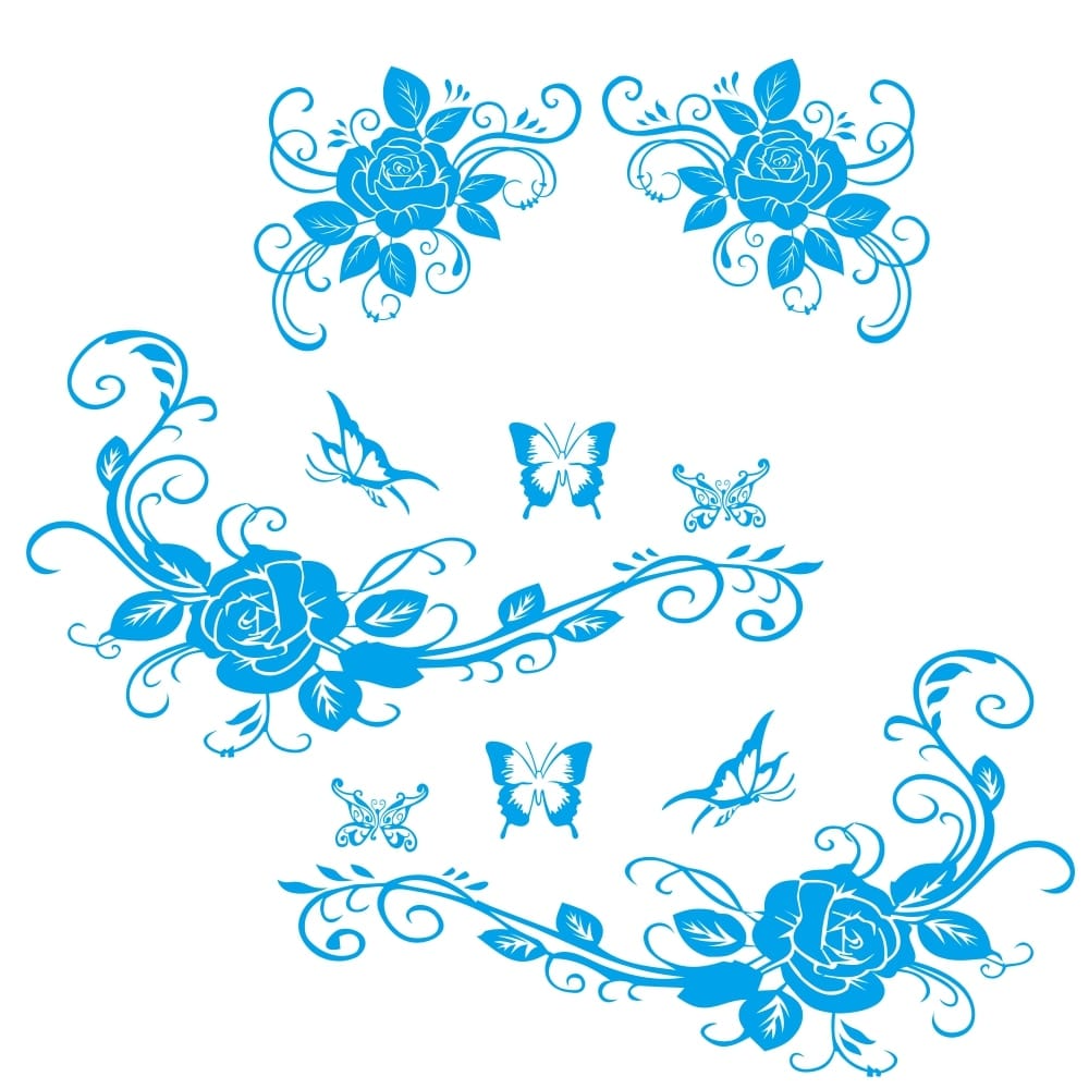 Stickers Voiture Fleurs Blue Stickers Mania