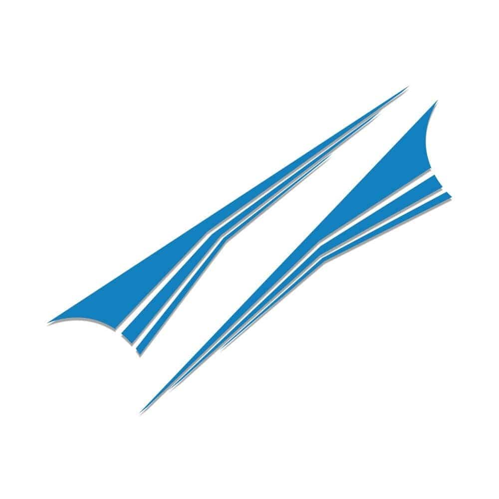 Stickers Voiture Triple Bande Bleu Stickers Mania