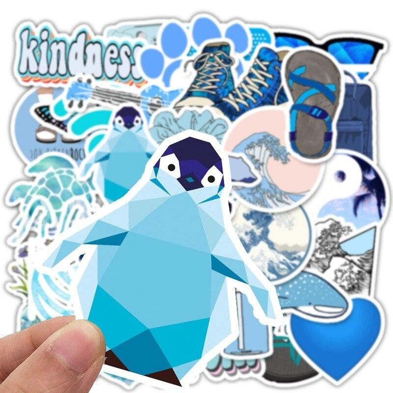 Stickers VSCO <br> Bleu (50pcs) Stickers Mania