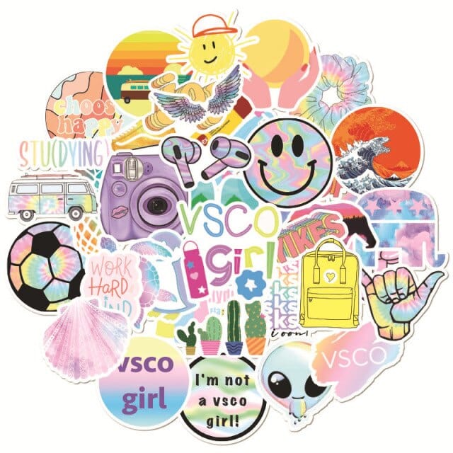 Stickers VSCO <br> Pastel (50pcs) Stickers Mania