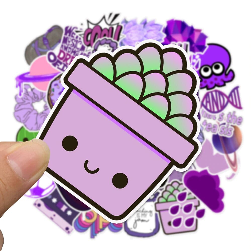 Stickers VSCO <br> Violet (50pcs) Stickers Mania