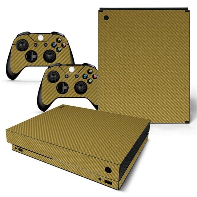 Stickers Xbox One X Carbone Gold Stickers Mania