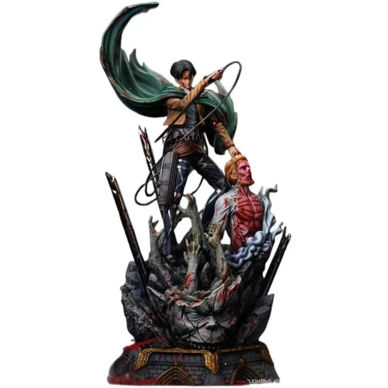 Figurine Attaque des Titans en Resine Livai vs Sieg Stickers Mania