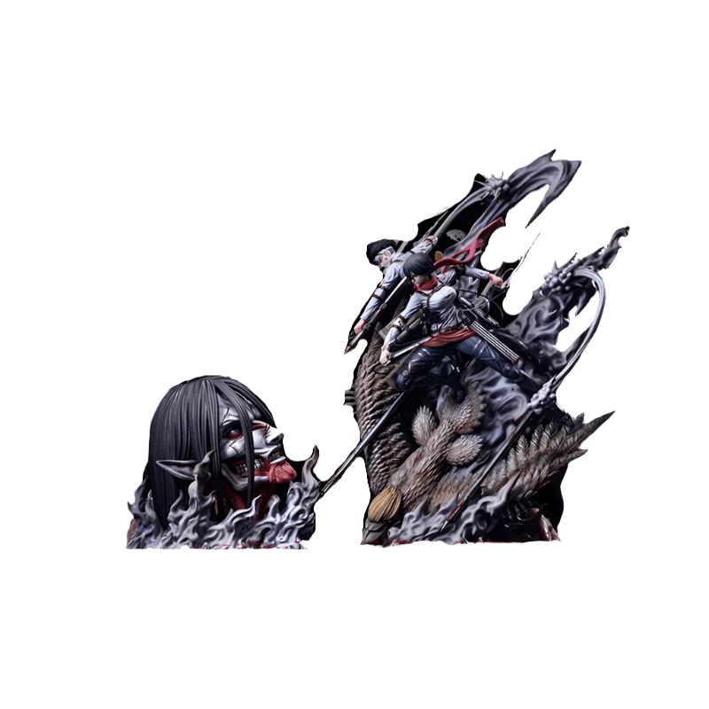 Figurine Édition Limitée en Resine Livai-Mikasa vs Eren Stickers Mania