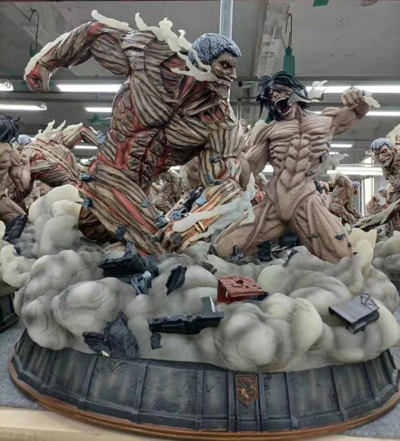 Figurine SNK Collector en Resine Titan Assaillant vs Titan Cuirassé Stickers Mania