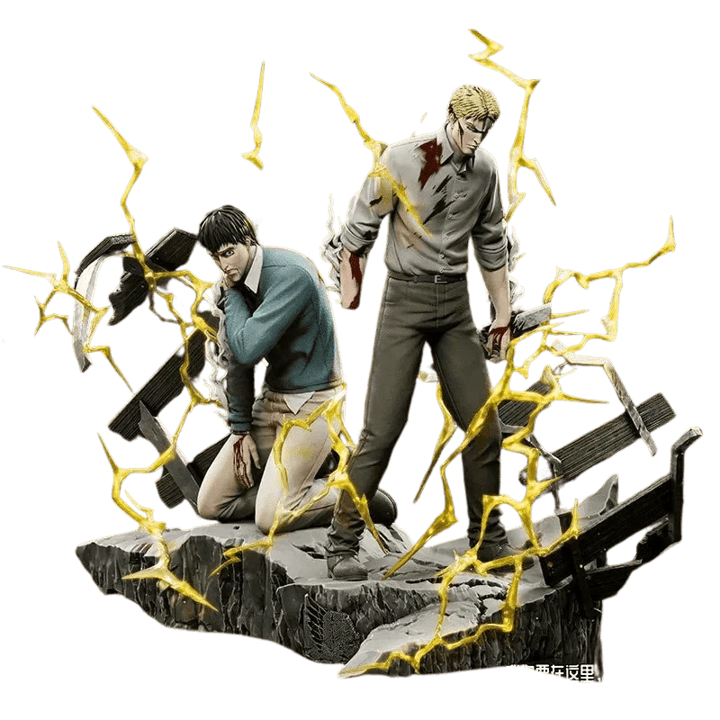 Figurine SNK en Résine Reiner et Bertolt Stickers Mania