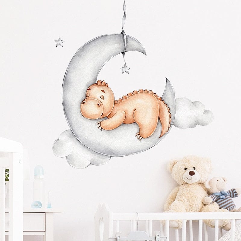 Sticker Chambre Bébé Fille Dinosaure