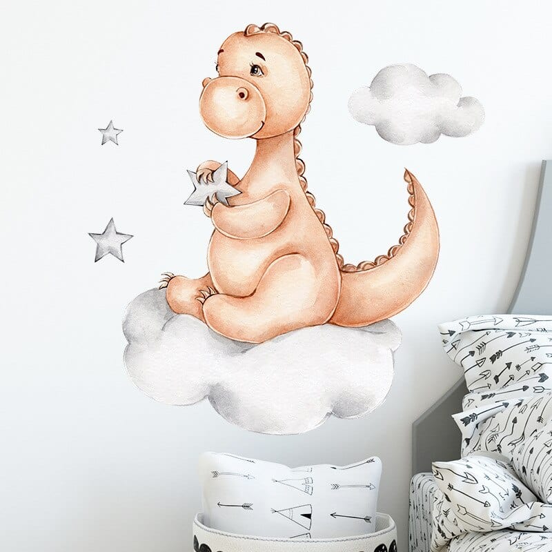 Sticker Chambre Bébé Fille Dinosaure