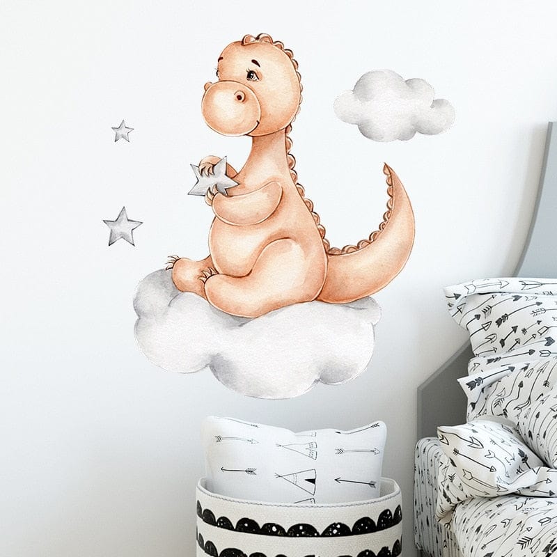 Sticker Chambre Bébé Fille Dinosaure