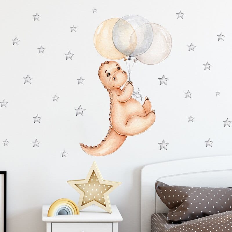 Sticker Chambre Bébé Fille Dinosaure