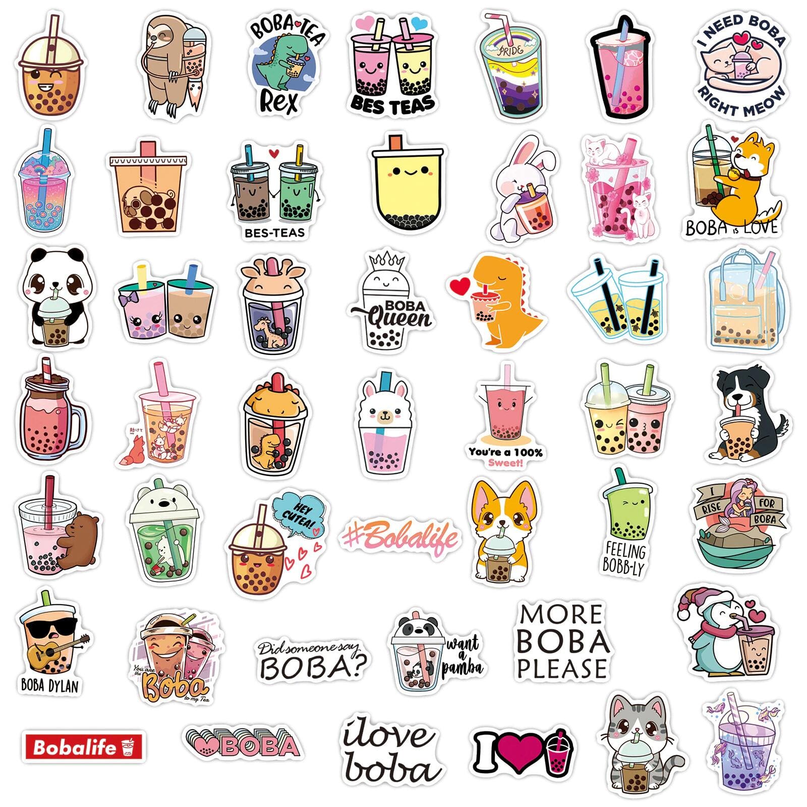 Stickers Bubble Tea <br> (Pack de 47) Stickers Mania