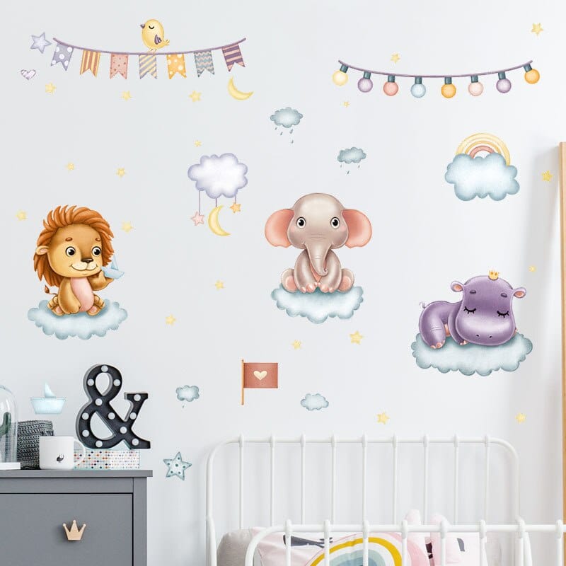Stickers Chambre Bébé<br>Animaux Cartoon Stickers Mania
