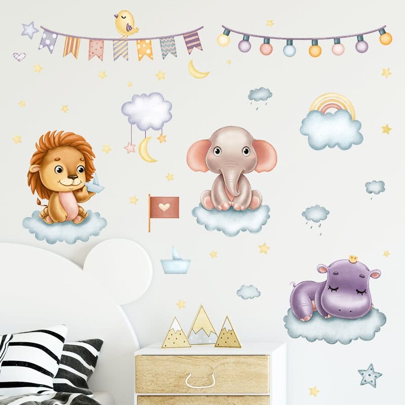 Stickers Chambre Bébé<br>Animaux Cartoon Stickers Mania