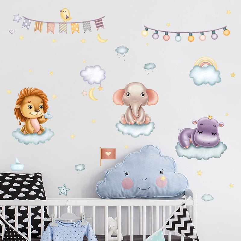 Stickers Chambre Bébé<br>Animaux Cartoon Stickers Mania